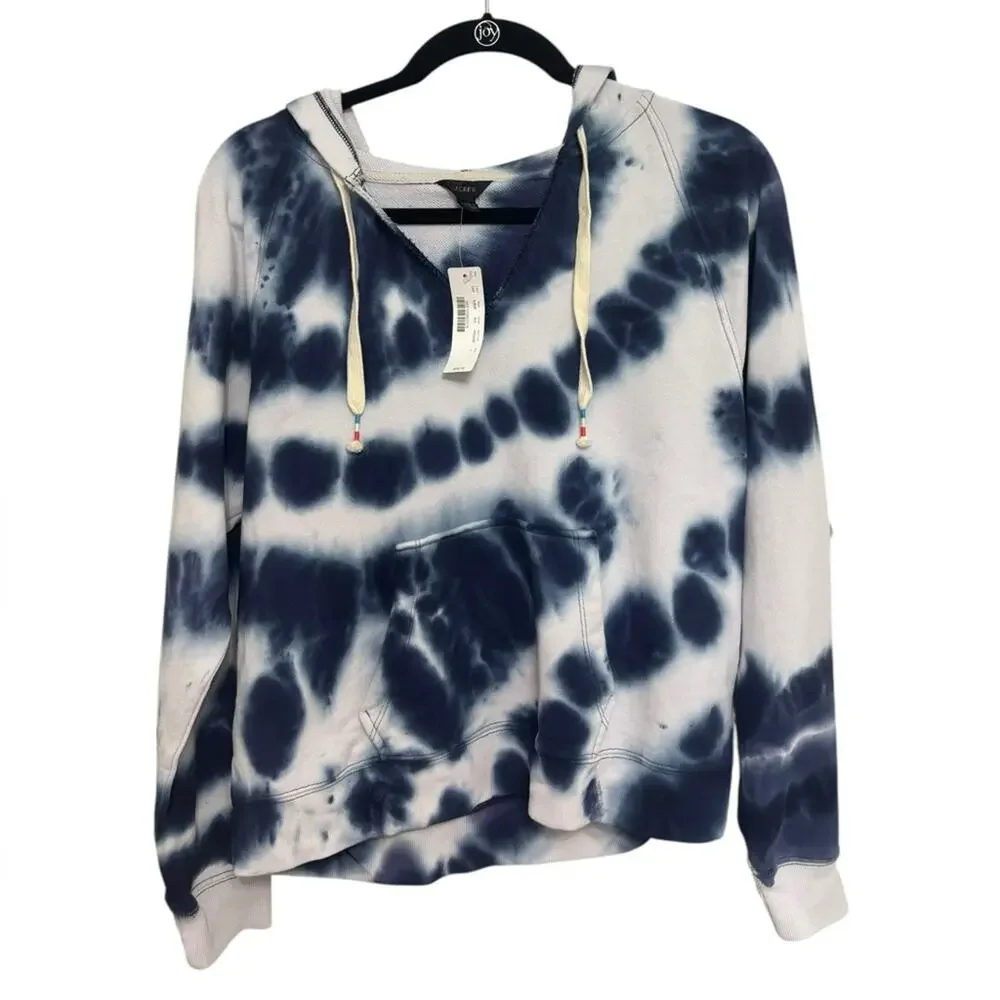 NEW J. Crew Tie-Dyed Hoodie in Original Cotton Terry - Size L
